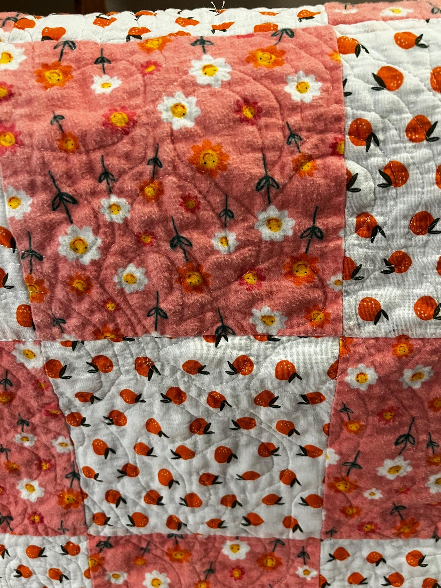 Handmade patchwork baby quilt like your grandma used to make