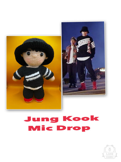 BTS Jung Kook Mic Drop BAM! crocheted doll
