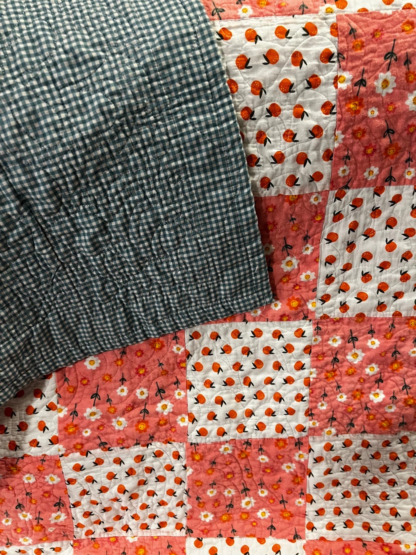 Handmade patchwork baby quilt like your grandma used to make