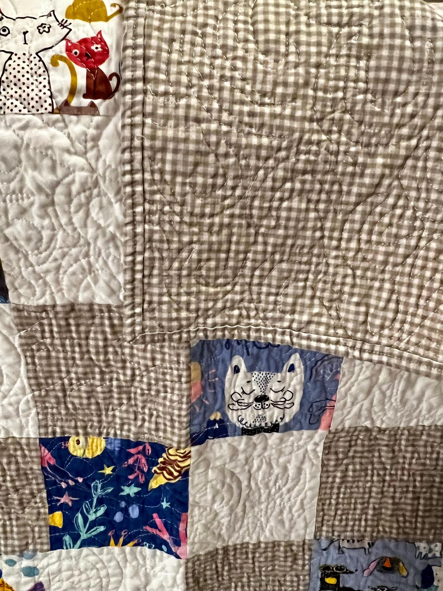 Handmade patchwork baby quilt like your grandma used to make