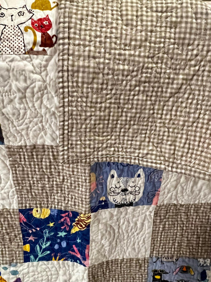 Handmade patchwork baby quilt like your grandma used to make