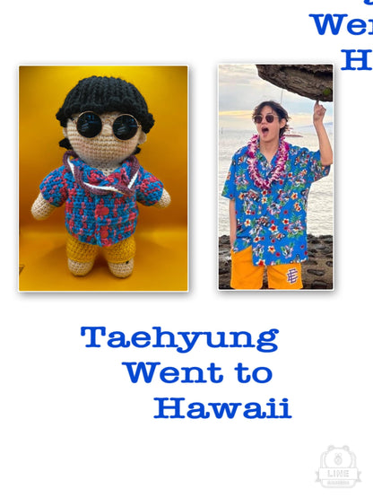 BTS V in Hawaii crocheted doll
