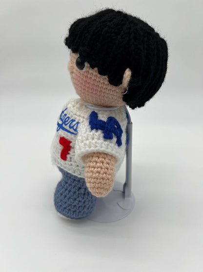 Made to order: BTS V Doll Dodgers Jersey, Handmade Kpop Fan Gift