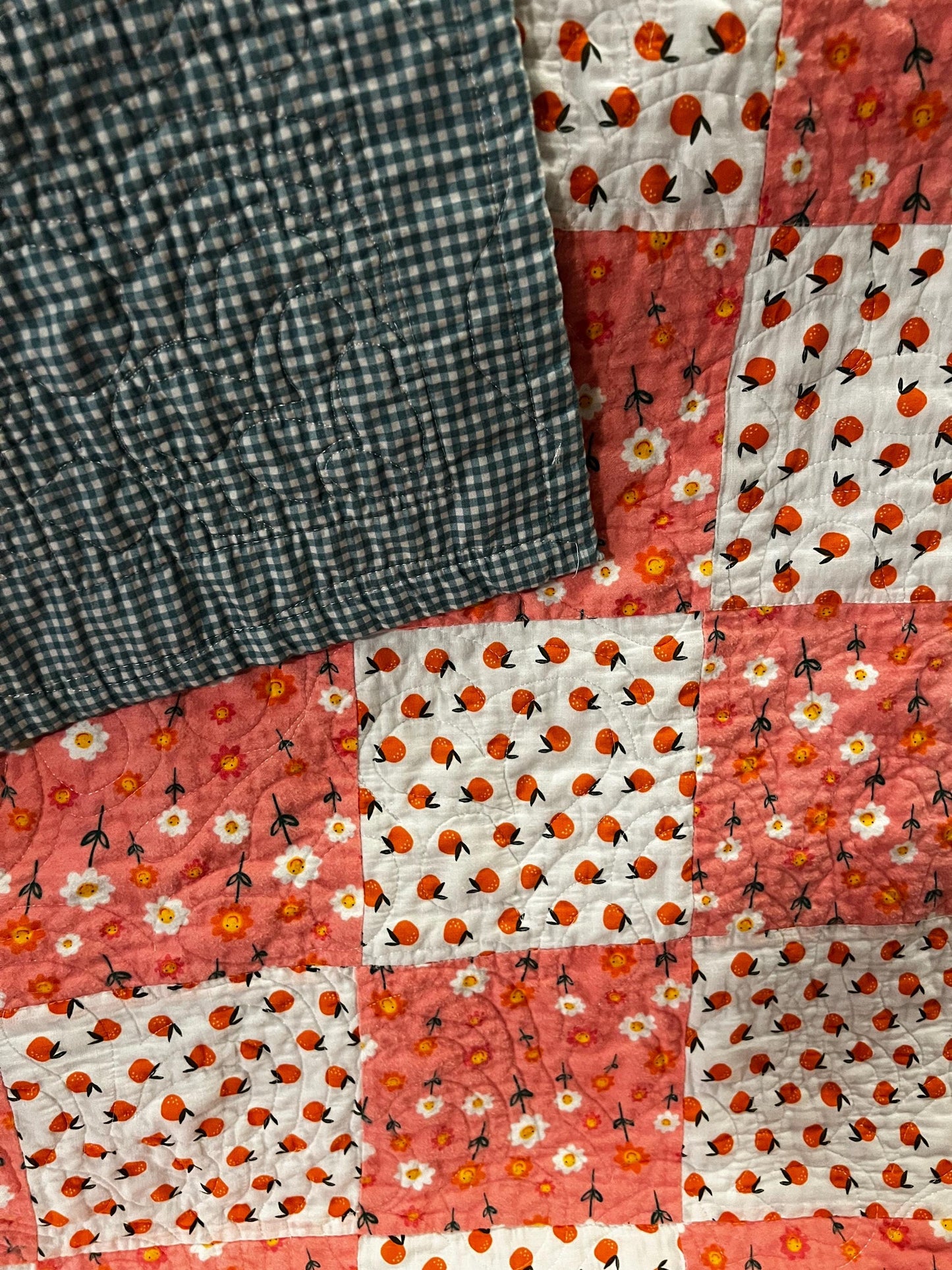 Handmade patchwork baby quilt like your grandma used to make