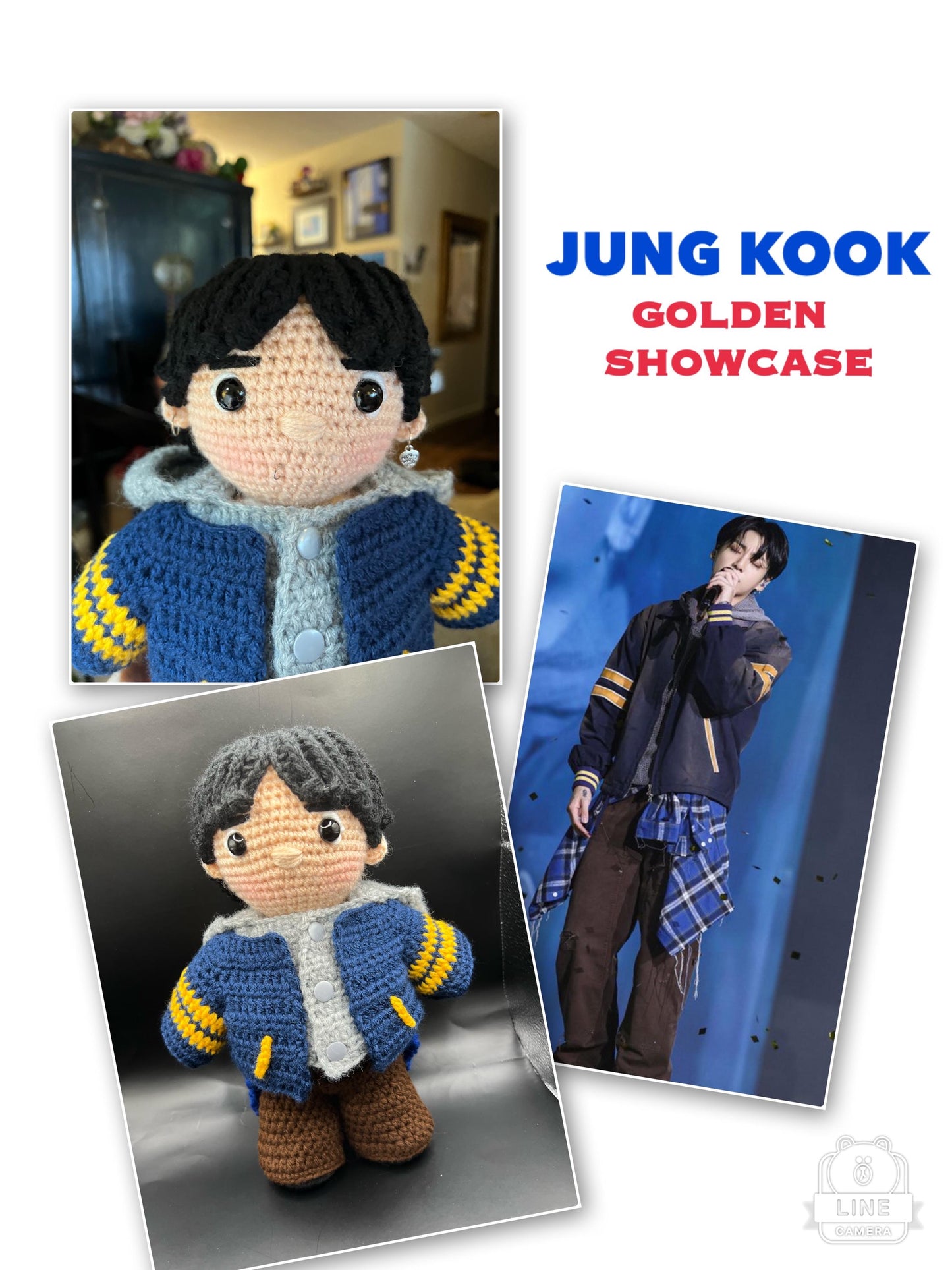 Made to order: BTS Jung Kook GOLDEN Showcase crocheted doll