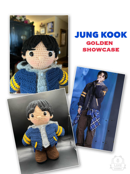 Made to order: BTS Jung Kook GOLDEN Showcase crocheted doll