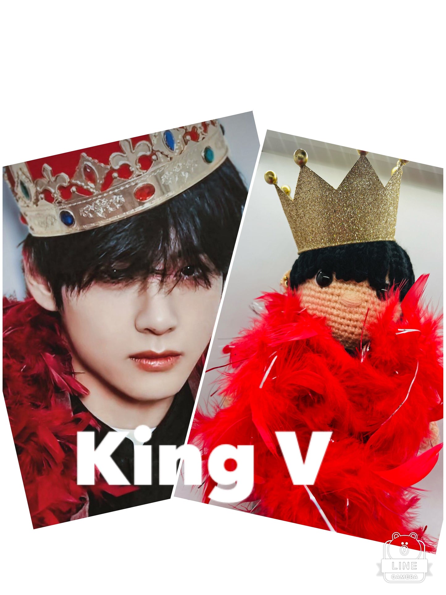 BTS King V who can make anything look beautiful. Hand crochet doll