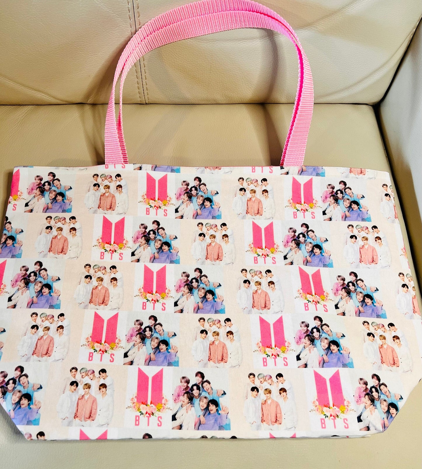 BTS reversible fabric tote