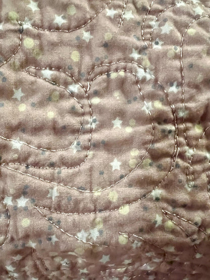 Handmade BTS Quilt: Tiny Tan Cotton Throw Blanket