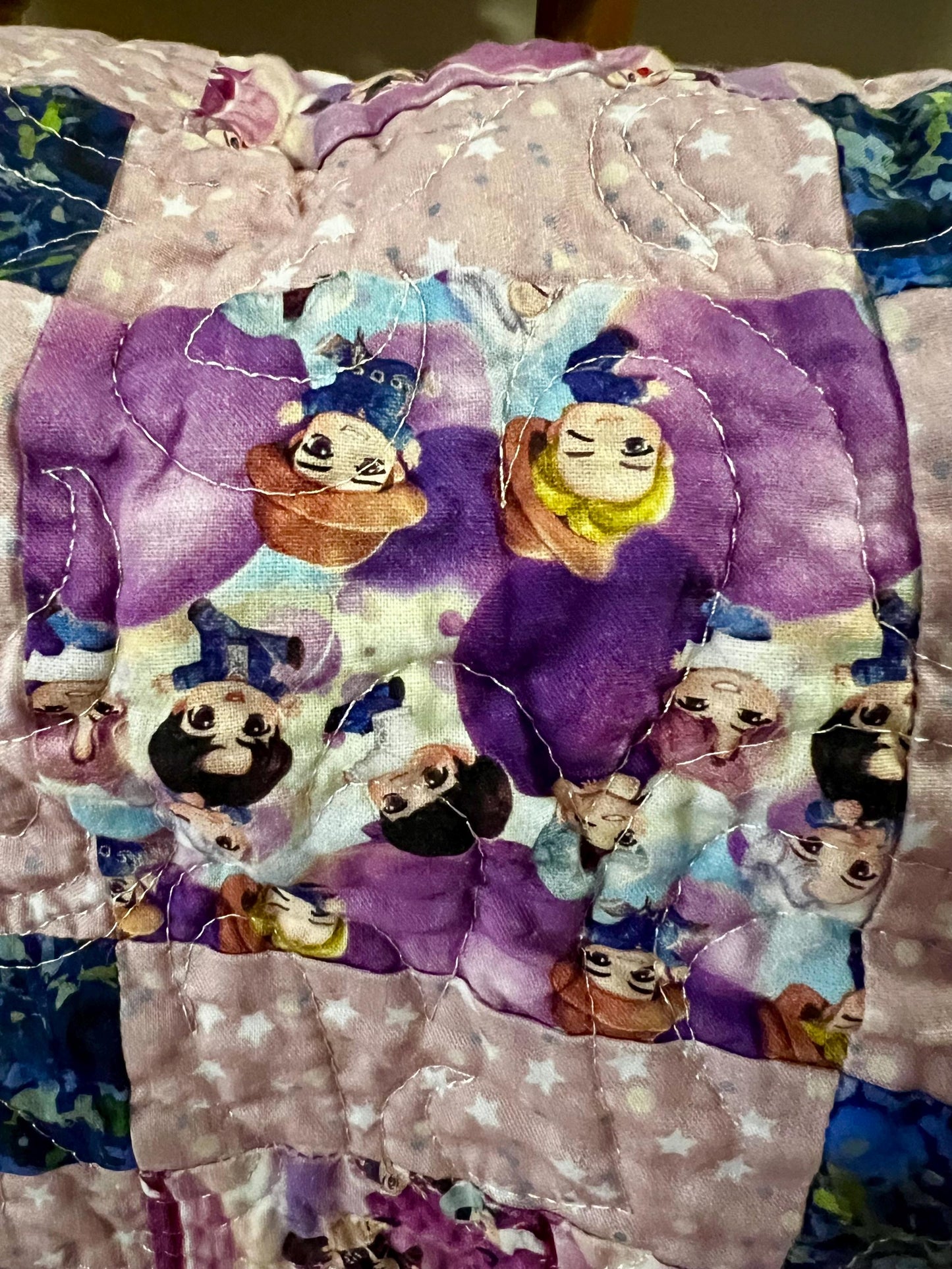 Handmade BTS Quilt: Tiny Tan Cotton Throw Blanket